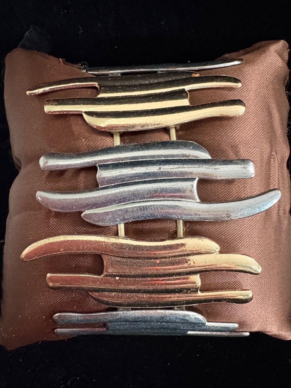 Mixed Metal Wave silver, and gold tone bracelet